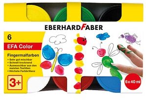 EBERHARD FABER EFA Color Fingerfarben farbsortiert 6x 40,0 ml, 6 St.