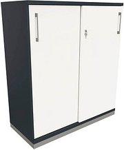 fm Schiebetürenschrank Oldenburg, 4260649683491 weiß, lavagrau 1 Fachboden 100,0 x 44,2 x 113,3 cm