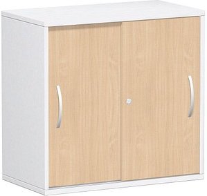geramöbel Schiebetürenschrank Flex, S-382502-BW weiß, buche 1 Fachboden 80,0 x 42,5 x 79,8 cm