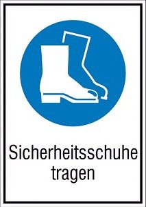 SafetyMarking® Gebotsaufkleber "Sicherheitsschuhe tragen " rechteckig 13,1 x 18,5 cm, 1 St.