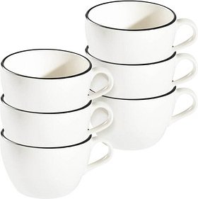 Thumbnail - 6 ID Fine Kaffeetassen Modest Black Alzar weiß 0,3 l