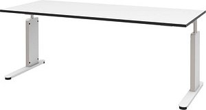 Thumbnail - röhr Imperia höhenverstellbarer Schreibtisch weiß rechteckig, C-Fuß-Gestell weiß 180,0 x 80,0 cm