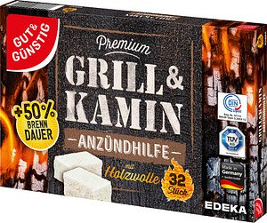GUT&GÜNSTIG Kamin- & Grillanzünder Premium weiß, 32 St., 32 Stück