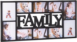 relaxdays Collage-Bilderrahmen Familie schwarz 72,0 x 36,5 cm, 1 St.