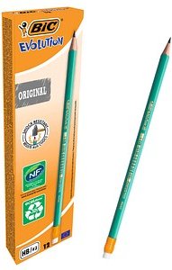 Thumbnail - BIC ECOlutions EVOLUTION 655 Bleistifte HB grün mit Radierer, 12 St.