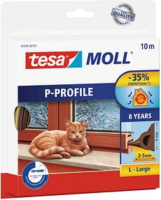 Thumbnail - tesa tesamoll® P-Profil Fenster-Dichtungsband braun 9,0 mm x 10,0 m 1 Rolle