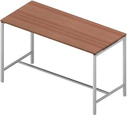 Thumbnail - Quadrifoglio Stehtisch Creo nussbaum rechteckig, 4-Fuß-Gestell weiß, 180,0 x 80,0 x 107,0 cm