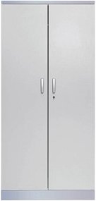 Gürkan Stahlschrank 100123 lichtgrau, weißaluminium 4 Fachböden 92,0 x 42,0 x 195,0 cm, aufgebaut, 1 St.