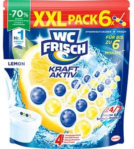 WC FRISCH KRAFT AKTIV WC-Duftspüler Lemon, 6x 50,0 g