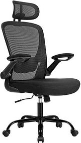 SONGMICS Bürostuhl Mesh, OBN047B01 Kunststoff schwarz, Gestell schwarz