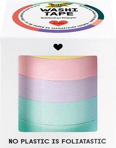 folia Washi Tape UNI PASTELL Deko-Klebeband matt 10,0 mm x 10,0 m 5 Rollen