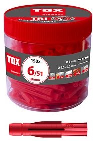 TOX TRI 6/51 010260041 Universaldübel Ø 6 mm x 51 mm, 150 St.