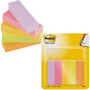 Post-it® Page Marker Energetic Haftmarker farbsortiert 5x 50 Streifen