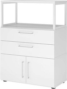 Thumbnail - HAMMERBACHER Regalschrank FlexWall, VFW38K1RG/W/W/BS weiß 80,0 x 40,0 x 109,8 cm, 1 St.