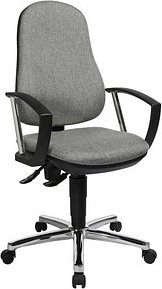 Thumbnail - Topstar Bürostuhl Support® P Deluxe, 8179AG23 Stoff grau, Gestell chrom