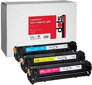 dots cyan, magenta, gelb Toner kompatibel zu HP 128A (CF371AM), 3er-Set