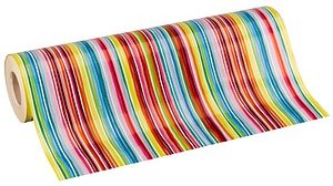 JUNG SCHÖNER VERPACKEN Geschenkpapier Louisdor Streifen mehrfarbig, 50,0 m