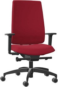 Dauphin Bürostuhl Indeed operator Stoff rot, Gestell schwarz