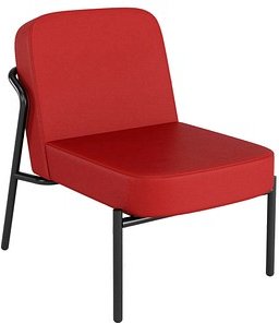 medso powered by PAPERFLOW Sessel MEDSO S Rund rot schwarz Kunstleder 58,0 x 74,3 x 73,6 cm, 1 St.