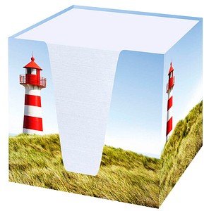 Thumbnail - RNK-Verlag Zettelbox Leuchtturm weiß inkl. ca. 900 Notizzettel weiß, 1 St.