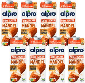 alpro® OHNE ZUCKER Mandeldrink 8x 1,0 l