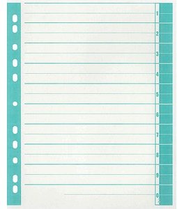 Wekre Trennblätter DIN A4 1-0 weiß/grün, 230 g/m², 100 Blatt