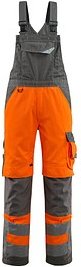 Thumbnail - MASCOT® unisex Warnschutz-Latzhose Newcastle orange, dunkelanthrazit Größe 44
