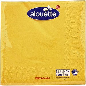 alouette Servietten gelb 3-lagig 33,0 x 33,0 cm, 30 St.