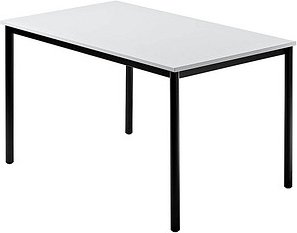 HAMMERBACHER Konferenztisch VDR12 lichtgrau rechteckig, Rundrohr schwarz, 120,0 x 80,0 x 72,0 cm