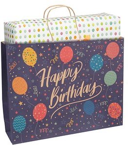 Idena Geschenktüte Geburtstag Motiv 33,0 x 26,0 cm