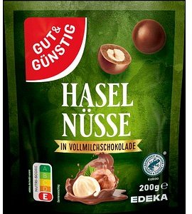 GUT&GÜNSTIG HASELNÜSSE IN VOLLMILCHSCHOKOLADE 200,0 g
