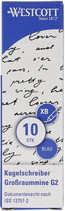 Thumbnail - WESTCOTT Kugelschreiberminen XB blau, 10 St.