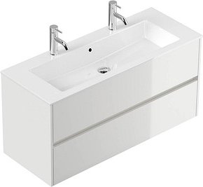 POSSEIK Waschbecken mit Unterschrank LIMES 120 weiß glanz 120,0 x 46,5 x 58,5 cm