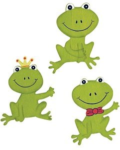 Rayher Holz-Streudeko hellgrün Frösche, 6 St.