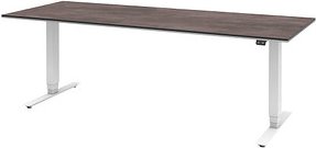 Thumbnail - röhr Imperia elektrisch höhenverstellbarer Schreibtisch quarzit rechteckig, T-Fuß-Gestell weiß 200,0 x 80,0 cm
