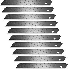 10 Hansa Cuttermesser-Klingen Ersatzklingen schwarz 9 mm