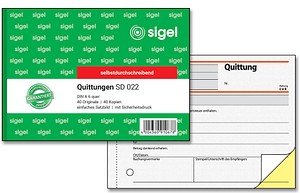 SIGEL Quittung, MwSt. separat ausgewiesen Formularbuch SD022, 1 St.