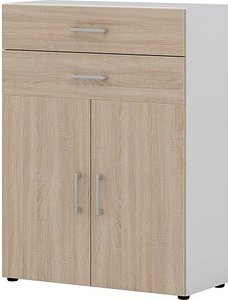 röhr Aktenschrank direct.office, 859S371000 weiß, eiche 1 Fachboden 80,0 x 33,5 x 107,2 cm