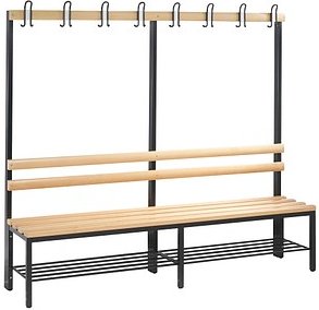 Thumbnail - CP Garderobenbank mit Haken und Schuhrost Basic 8052-110 S10007 buche Holz 196,0 cm