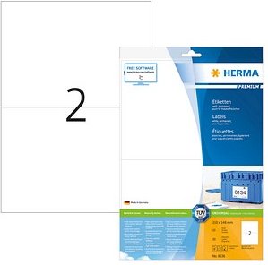 20 HERMA Etiketten 8636 weiß 210,0 x 148,0 mm