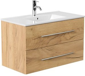 Thumbnail - POSSEIK Waschbecken mit Unterschrank HOMELINE 90 eiche gold 91,0 x 46,5 x 55,8 cm