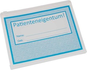 BOI Gleitverschlussbeutel Patienteneigentum! blau/weiß, 10 St.