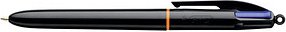 BIC 4-Farben-Kugelschreiber 4 Colours PRO schwarz/orange, Schreibfarbe: blau, rot, schwarz, grün, 1 St.