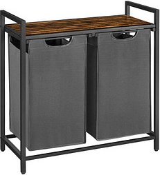 VASAGLE Wäschesortierer grau, braun