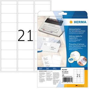 Thumbnail - 420 HERMA Adressetiketten 4431 weiß 67,0 x 38,0 mm