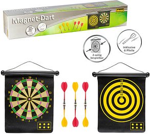 Idena Magnet-Dartscheibe mit Darts schwarz