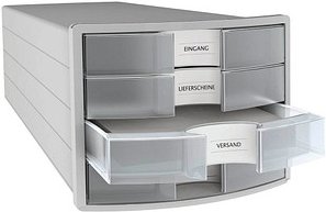 HAN Schubladenbox Impuls transparent 1012-63, DIN A4 mit 4 Schubladen, 1 St.