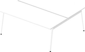 Quadrifoglio Doppelschreibtisch weiß rechteckig, 4-Fuß-Gestell weiß 180,0 x 164,0 cm