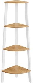VASAGLE Eckregal weiß, natureiche 33,4 x 33,4 x 125,0 cm, 1 St.