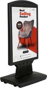 update displays Kundenstopper WindSign FLEX schwarz DIN A1 2 Fächer